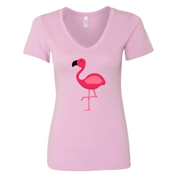 Inktastic Pink Flamingo Women's V-Neck T-Shirt