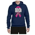 thumbnail image 2 of Real Men Wear Pink Awareness Unisex Graphic Hoodie Sweatshirt, Navy, X-Large, 2 of 3