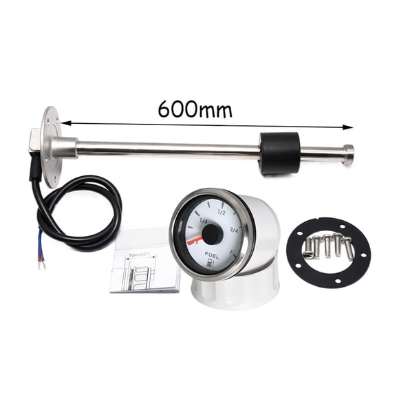 240-33 Fuel Float Sensor With 52mm Fuel Level Gauge 7 Color LED Oil Tank Level Indicator For Marine Boat Car Truck Empty To Ful ,Suits Most Tanks