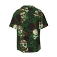 thumbnail image 2 of Gaeub Camouflage Skull Men's Lapel Short Sleeve Shirt, Relaxed Fit Shirt, Soft and Breathable for Outdoors Party Travel - X-Large, 2 of 7