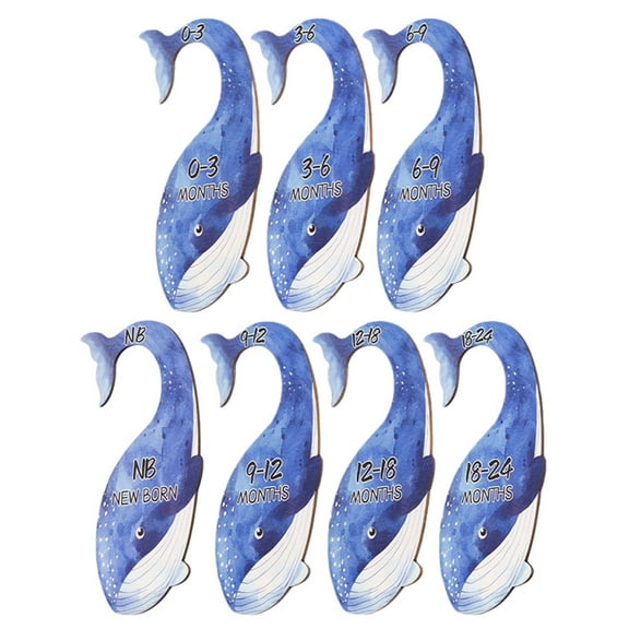 OFFIGAM Wooden Baby Hanger Dividers for Toddler Clothes, 7 Pieces, Closet Organizer, 7.07 x 3.54 x 0.10 inches