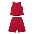 thumbnail image 5 of Costeam Womens 2 Piece Sleeveless Top and Loose Pocket Pants Set Solid Color Soft Stretch Fabric High Waist Casual Wide Leg Pant Outfit Suit, 5 of 6