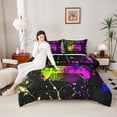 thumbnail image 4 of Castle Fairy Boys Girls Graffiti Gamer Twin Comforter Sets,Abstract Splash Bedding Set, 4 of 8
