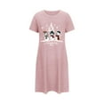 thumbnail image 2 of Somuwie Large size short Halloween women's nightdress with chest print round neck short sleeves short nightdress, 2 of 5