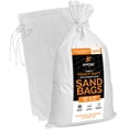 thumbnail image 5 of Empty Sand Bags, with Ties, White 15" x 27" Heavy Duty Woven Polypropylene, UV Sun Protection, Dust, Water and Oil Resistant - Home and Industrial - Floods, Photography and More (Bundle of 10), 5 of 6