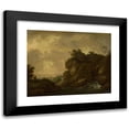 thumbnail image 1 of Johann Christoph von Bemmel 24x20 Black Modern Framed Museum Art Print Titled - Romantic Landscape with a Shepherd, 1 of 5