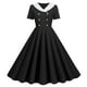 thumbnail image 1 of Vestido retro de manga corta con cuello en V y doble botonadura para mujer - Verano, 1 of 4