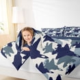 thumbnail image 4 of jejeloiu Camouflage Twin Comforter Sets,Blue Airplane Aircraft Bedding Set For Boys Kids Reversible 2pcs, 4 of 8