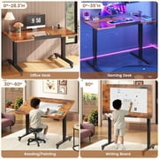 SEDETA 47 Inch Electric Standing Desk with Wheels, 180° Tiltable Foldable Computer Desk, Height Adjustable Desk for Writing, Drawing, Gaming, Sit Stand Up Desk, Perfect for Bed/Sofa/Office, Brown