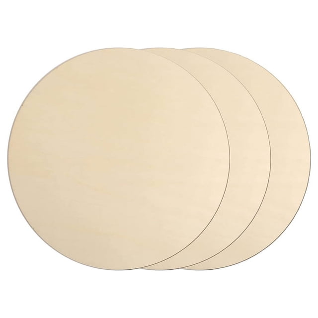 3Pcs 12 Inch Wood Circles for Crafts, Unfinished Blank Wooden Rounds Slice Wooden Cutouts for DIY Crafts