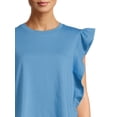thumbnail image 4 of Time and Tru Women's Flutter Sleeve Top, 4 of 5