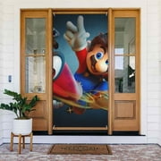 Super Mario Odyssey Door Cover Decorated Banner Tapestry Home Decoration Holiday Party Supplies Door Banner Porch Sign Banner 72.8 x 35.4 Inch