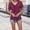 Purple, variant on YHAJDS Women's Plus Size Tops Short Sleeve Round Neck Ruffle Solid Color Loose Blouse