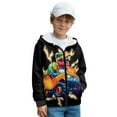 thumbnail image 3 of Chaqlin Lightning Car Dinosaur Fuzzy Hoodie for Kids and Boys - boy Fuzzy Sweatshirt Comfy Casual Loose Jacket for Travel and Sports, 3 of 7