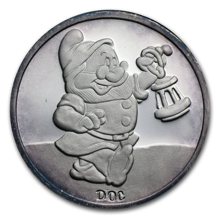 1 oz Silver - Disney's Snow White 50th Anniv (Doc, w/Box & COA)
