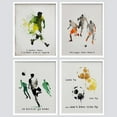 thumbnail image 3 of PixonSign Framed Paints Stroke Soccer Players Football Wall Art, Set of 4 Boy's Bedroom Illustration Wall Decor, Modern Adhesive Canvas Poster, Multicolor Contemporary Wall Décor - 12"x16" White, 3 of 5
