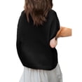thumbnail image 3 of Women Short Sleeve Knitted Button Up V Neck Casual Sweater Top, 3 of 4