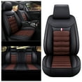 thumbnail image 2 of Maidao Car Seat Covers Leather Set for Mercedes-Benz for B160 2009-Present 5 Seats Compatible Airbag Water Resistant Front Rear Cushion Protector Black and Coffee, 2 of 7