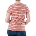 thumbnail image 2 of Time and Tru Womens Striped Short Sleeve Slub Crew Neck T-Shirt, 2 of 6