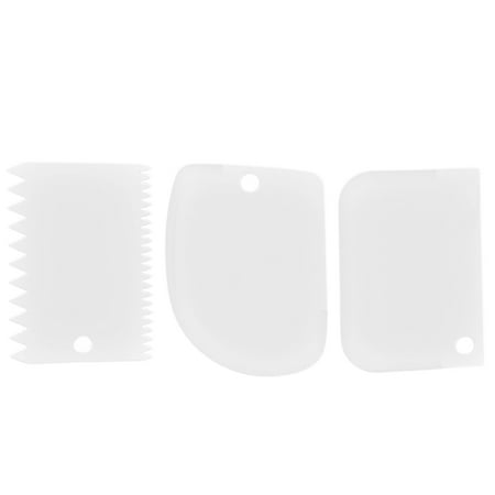 

Baking Scraper 3pcs of One Set Plastic Cake Scraper Half-round Cake Scraping Plates Multifunction Pastry Scrapers Blades Baking Tools for Kitchen