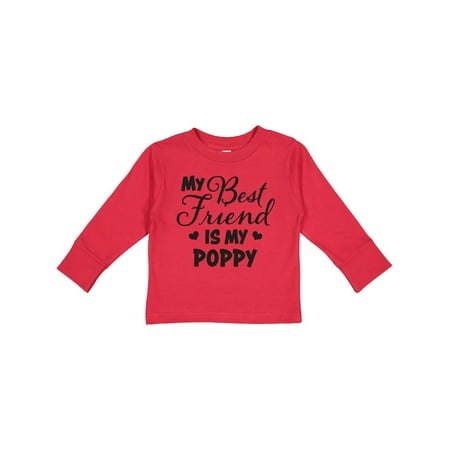 

Inktastic My Best Friend is My Poppy with Hearts Gift Toddler Boy or Toddler Girl Long Sleeve T-Shirt