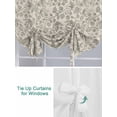 thumbnail image 3 of Vintage Flowers Tie Up Curtains for Windows 45 Inch Length Balloon Curtains Kitchen Adjustable Balloon Window Shade Branch Plants Beige Botanical Rustic Tie Up Valance Bathroom Curtain Window 42"x45", 3 of 6