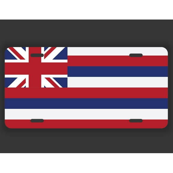 Hawaii State Flag License Plate Tag Vanity Novelty Metal | UV Printed Metal | 6-Inches By 12-Inches | Car Truck RV Trailer Wall Shop Man Cave | VLP036