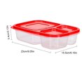 thumbnail image 3 of Lonchera Termica Contenedor de frutas de 3 compartimentos, caja Bento reutilizable para estudiantes (rojo) Likrtyny  Para estrenar, 3 of 5