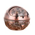 thumbnail image 2 of TENIRO Vintage Decorative Windproof Ashtray with Lid for Cigarettes Metal Portable Cigar Ashtray Odor Eliminator Indoor Outdoor Hand Carved Gift Ornament for Men Women Home Office, 2 of 8