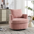 thumbnail image 2 of Nmkwnr Swivel Accent Chair with Metal Base, Upholstered Armchair for Living Room, Bedroom, Office, Pink, 2 of 8