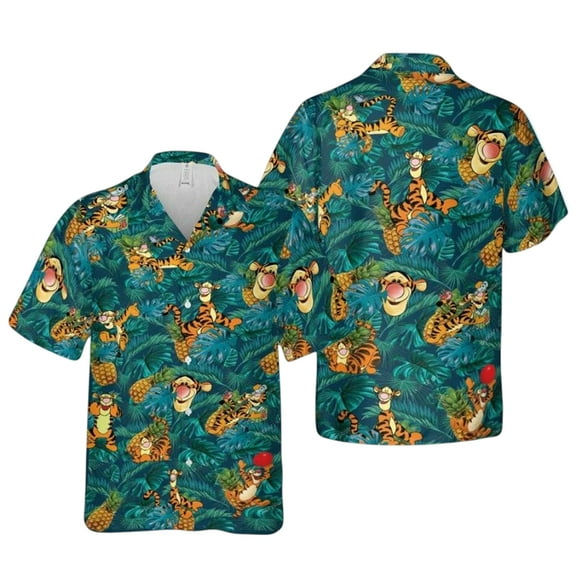 Disney Tigger Hawaiian Shirt, Winnie The Pooh Tropical Vacation Magic Kingdom Shirt