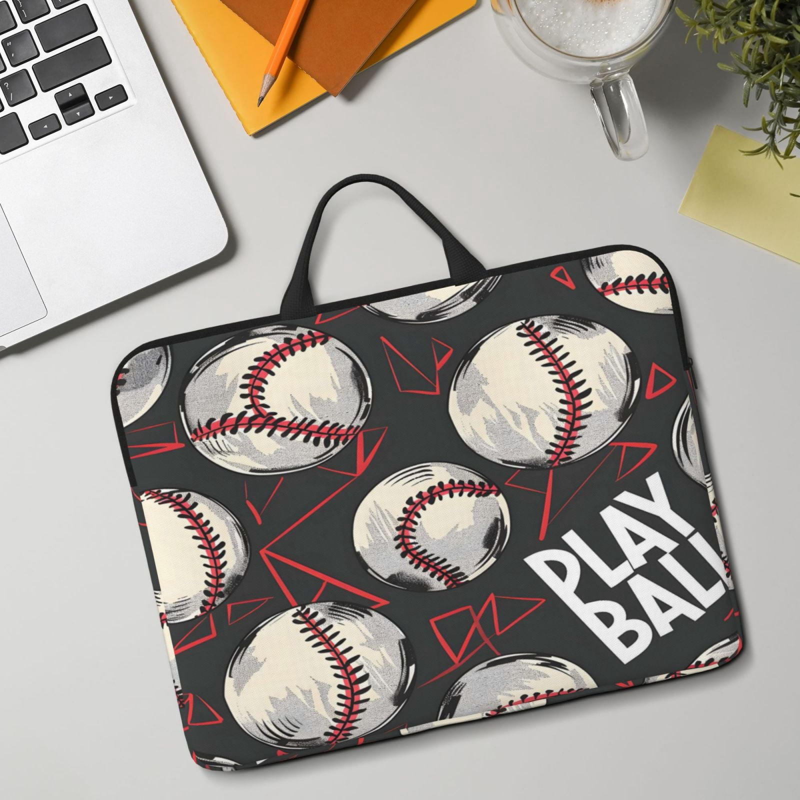 Laptop Sleeve Bag For Women Men 14inch Waterproof Durable Protective Computer Carrying Cover Handle Laptop Case Bag Baseball Theme Urban Street Sport Style (3)