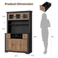 thumbnail image 2 of 69" Tall Pantry Cabinet with LED Lights & Charging Station, Large Kitchen Pantry Storage Cabinet Kitchen Hutch Coffee Bar Cabinet with Drawers and Wine Rack, 2 of 6