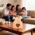 thumbnail image 3 of YWIYIUD 3Set Wooden Rabbits Family Puzzle, Easter Birthday Anniversary Wedding Gifts for Women Men, Mother's Day Easter Decor Gifts for Parents Friends, Home Decorations for Family Couple 5.3inch, 3 of 4