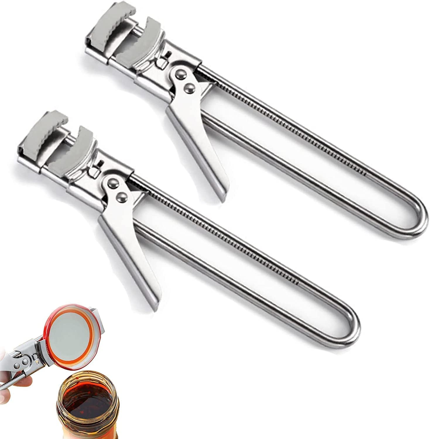 Adjustable Stainless Steel Can Opener, Jar Opener for Weak Hands, 2023
