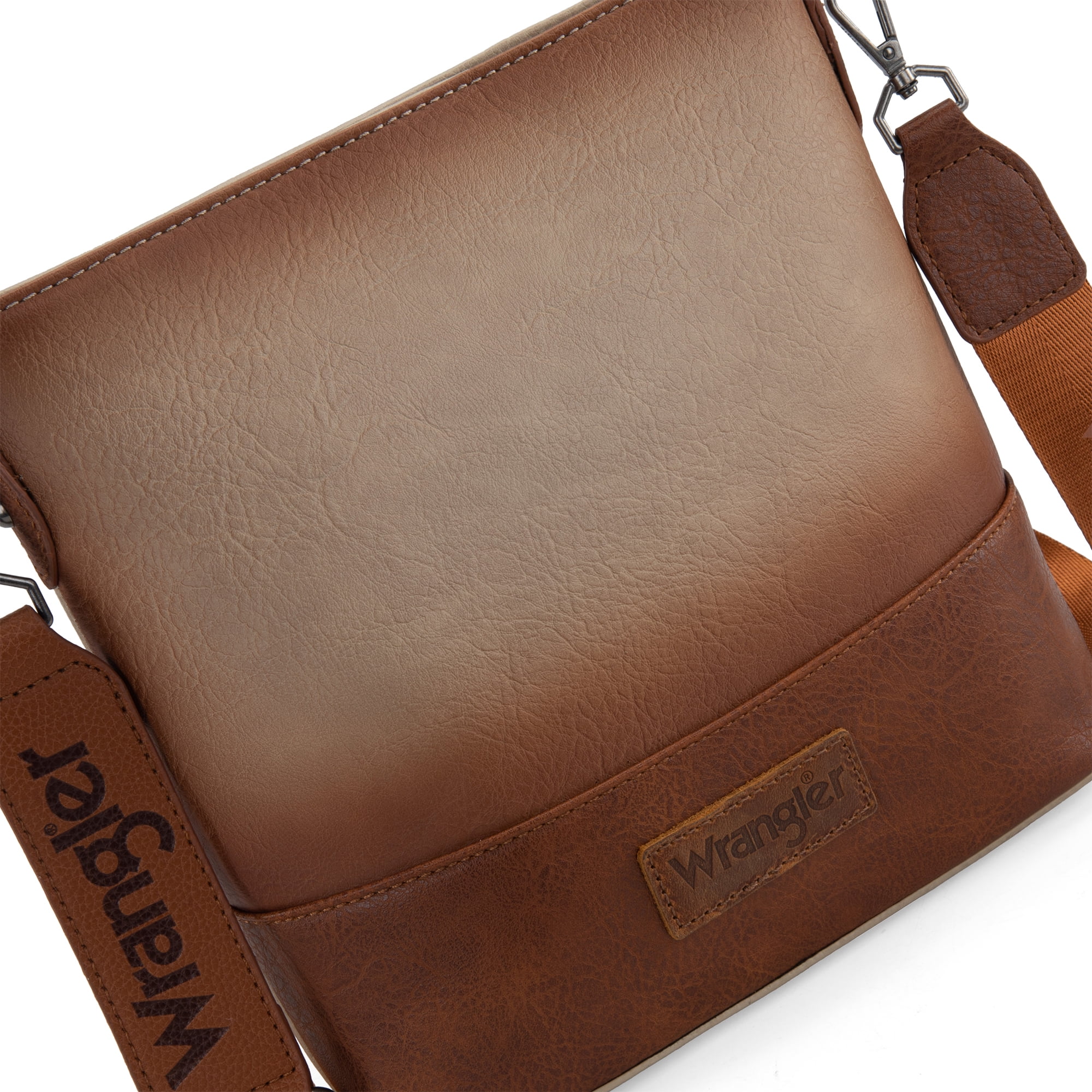Wrangler Crossbody Purses for Women Two Tone Crossbody Bags Women Purses and Handbags, Camel
