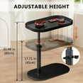 thumbnail image 4 of YYW Adjustable-Height End Table,C Shaped Side Table with 360°Swivel Tabletop for Home/Office(Black), 4 of 11