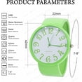 thumbnail image 2 of Blekon Collections Womens 42mm Case Analog Quartz Display Big Numbers Plain Designed Colored Semi Cuff Bangle Ladies Wrist Watch, 2 of 5