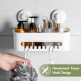 thumbnail image 6 of LUXEAR Shower Caddy Suction Cup - No Drilling Max Hold 44lbs Adhesive Shower Caddy - Powerful Heavy Duty Suction Shower Organizer with Hooks for Bathroom Kitchen White, 6 of 10