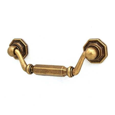 Hafele Single - Traditional Antique Bronze Zinc Drop Handle Pull, Set of 4, Attractively finished in an antique bronze finish By Hafele America,USA