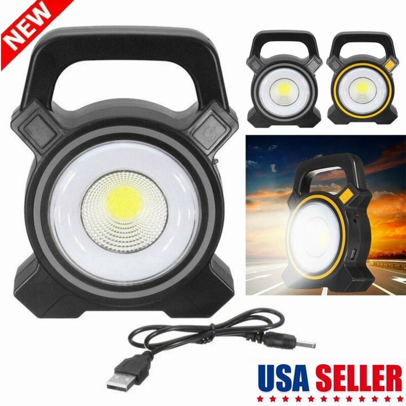 USB COB LED Portable Rechargeable Flood Light Spot Work Camping Outdoor Lamp 