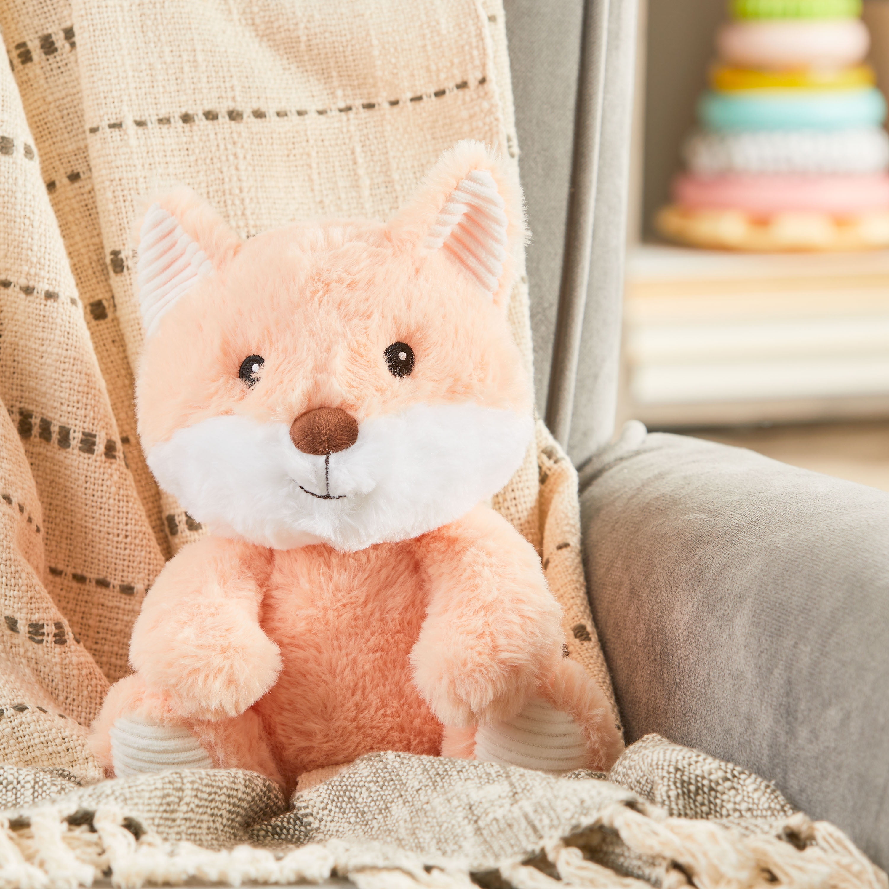 NEW Luxe Baby Fox Cotton Plush Pull On Toy 