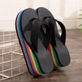 thumbnail image 5 of Willtoo Fashionable Women's Platform Wedge Flip Flops with Rainbow Printed Sole for Casual Outdoor Style, 5 of 6