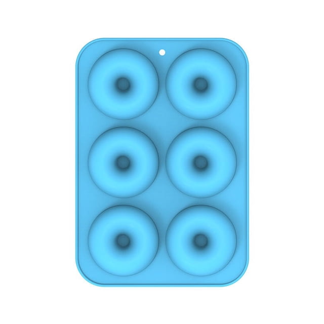 Molde para rosquillas, 2 uds., molde para rosquillas de silicona antiadherente para hornear, 6 rosquillas de tamaño completo, fácil de limpiar y apto para lavavajillas y microondas