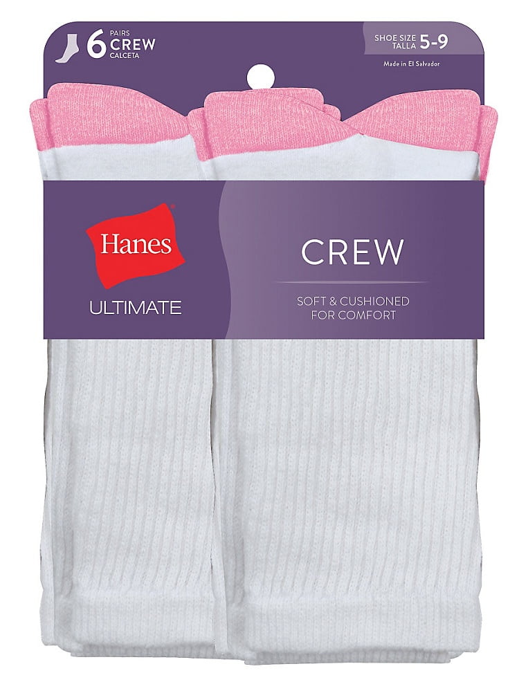 Hanes Hanes Ultimate Women's Crew Socks 6Pack