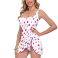 thumbnail image 2 of FORMRS Womens One Piece Swimsuit Tummy Control Bathing Suits Side Tie Swim Dress, Sizes S-3XL, Purple Polka Dots, 2 of 8
