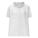 thumbnail image 5 of Tops de trabajo para Mujeres,Blusa de encaje con botones para mujer, cuello redondo, manga 3/4, poliéster, ideal para uso diario, sopatenor, 5 of 9