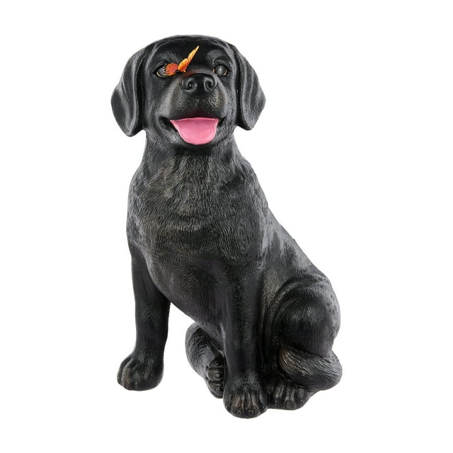 Statue de jardin de chien noir avec papillon Mainstays