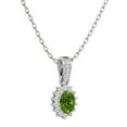 thumbnail image 2 of SuperJeweler 1 1/3 Carat Oval Shape Peridot and Diamond Necklace In 14 Karat White Gold, 18 Inches For Women, 2 of 8