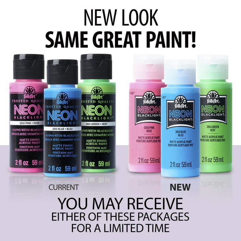 Black Light Neon Paint Set - DecoArt Acrylic Paint and Art Supplies
